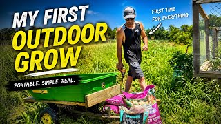 Organic Raised Bed Outdoor Grow Setup (Low Stress Training) 