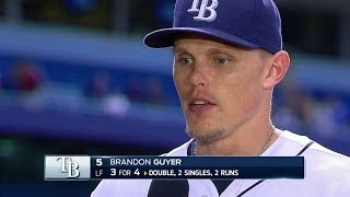KC@TB: Guyer on his performance in the Rays' 4-3 win