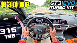 830HP BMW M3 testing GT3 EVO TURBOS on RON98 & RON102 at AUTOBAHN