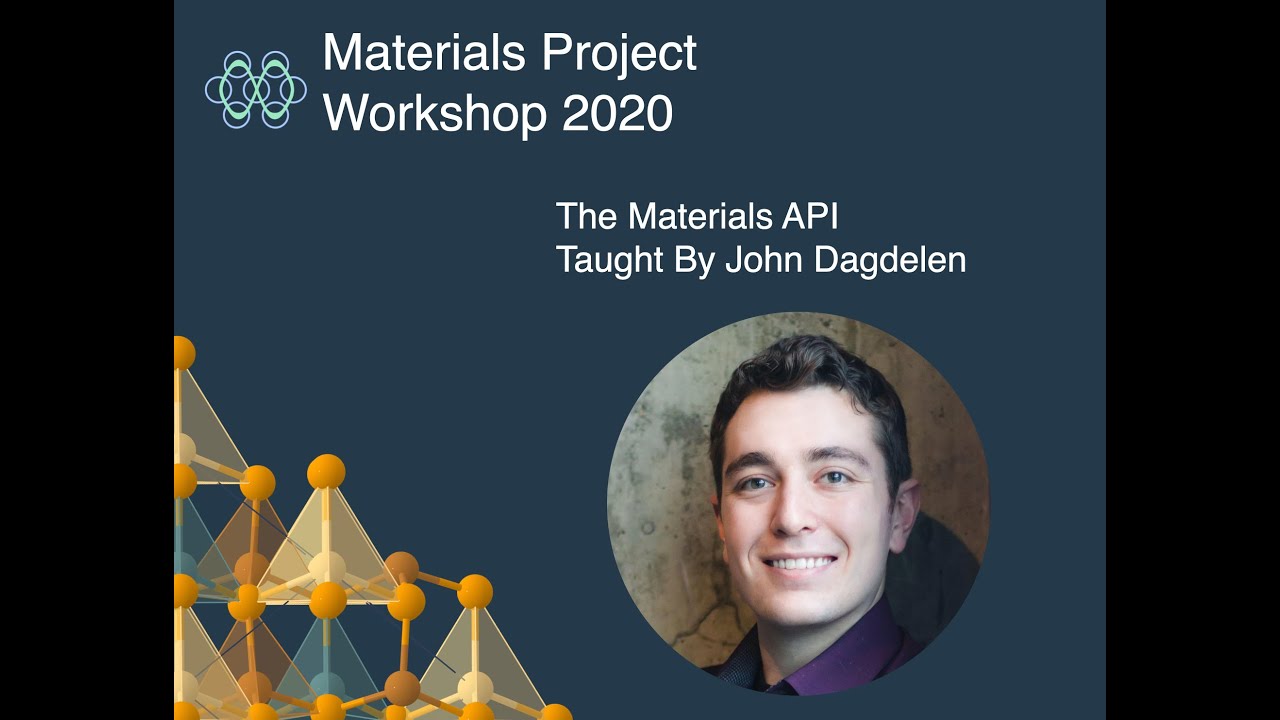 Api Masbi 2020 MP Workshop – Materials API (MAPI) - YouTube