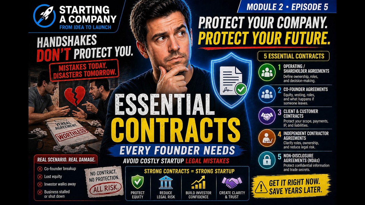 Essential Contracts Every Founder Needs | Avoid Costly Startup Legal Mistakes Module 2 Episode 5