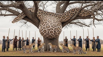Courageous Rescue Team Fights to Free Mother Leopard and Cub from the Python’s Coils