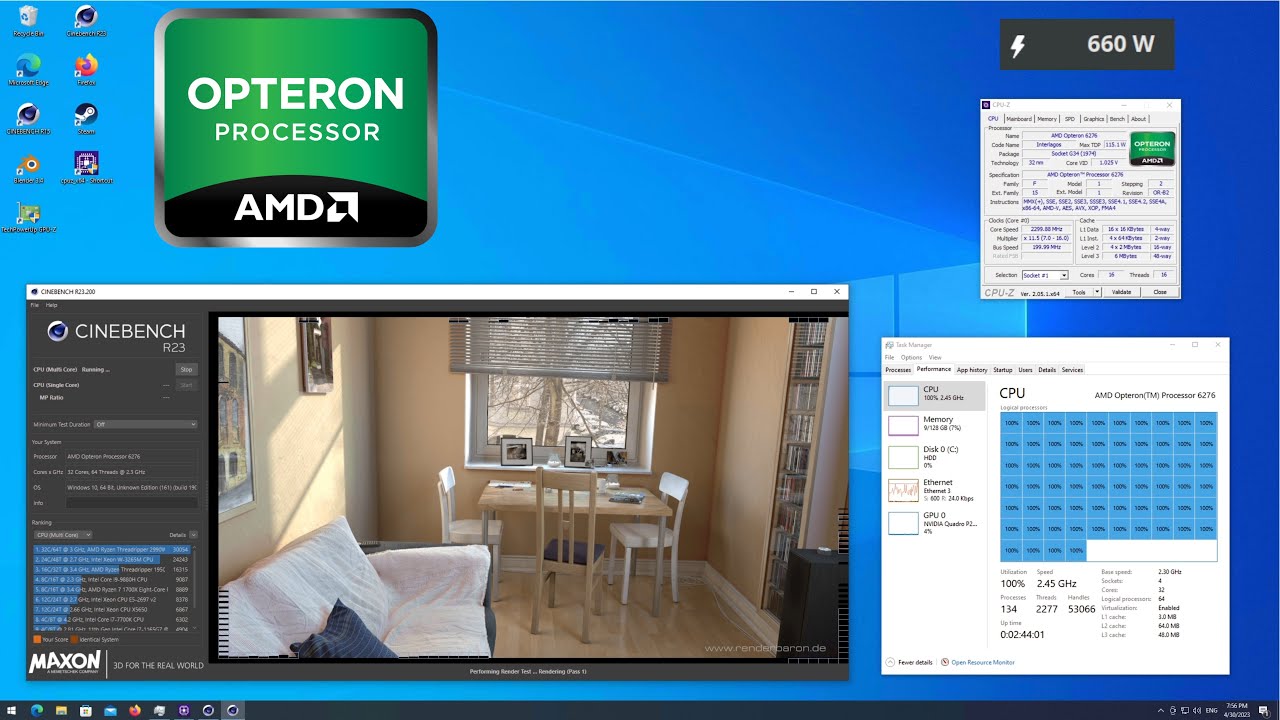 Cinebench R15 + R23 on Dell Poweredge R815 - YouTube