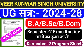 Understand the program sheet well | Vksu UG Semester 2 Exam Time Table 2024-28 | Vksu UG Semester...