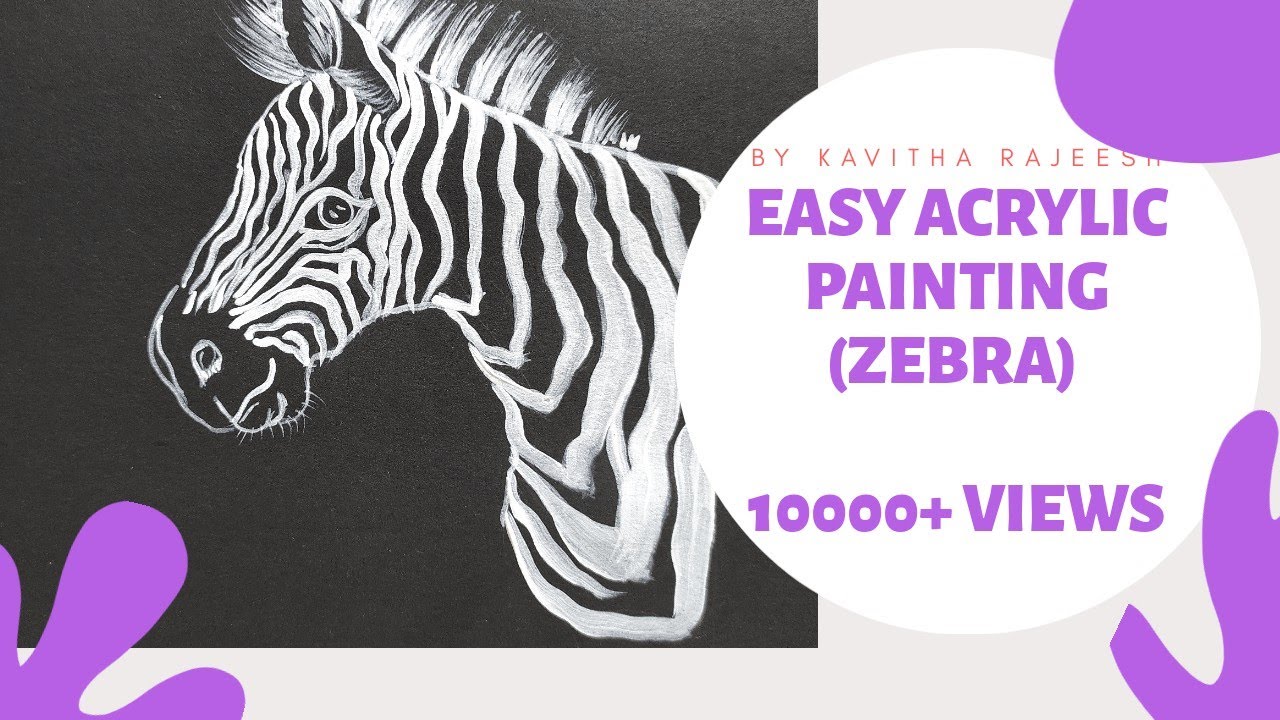 EASY ACRYLIC PAINTING (ZEBRA) YouTube
