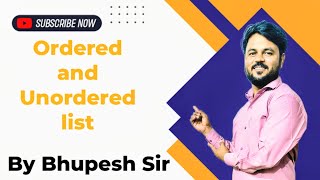 HTML List Tags | html full course for beginners | by Bhupesh Sir | Ordered List