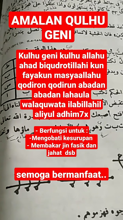 Amalan kulhu geni#Ilmuhikmah#Shortsvidio#