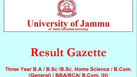 Jammu University 3rd Semester result declared | re evaluation form how to apply | fees etc