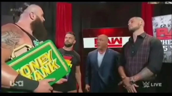 "CONSTABLE" Baron Corbin, Kurt Angle, Finn Balor and Braun Strowman Backstage Segment - Raw: June 25