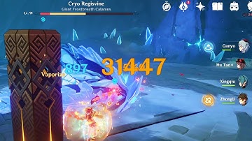 C1 HU TAO & R1 JADE SPEAR CHARGED ATTACK TEST w/ Xingqiu