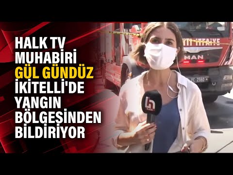 HALK TV muhabiri Gül Gündüz İkitelli'de yangın bölgesinden bildiriyor