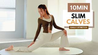 10 min SLIM CALVES STRETCH🔥 | Reduce Calf Size & Lengthen Legs (No Equipment)