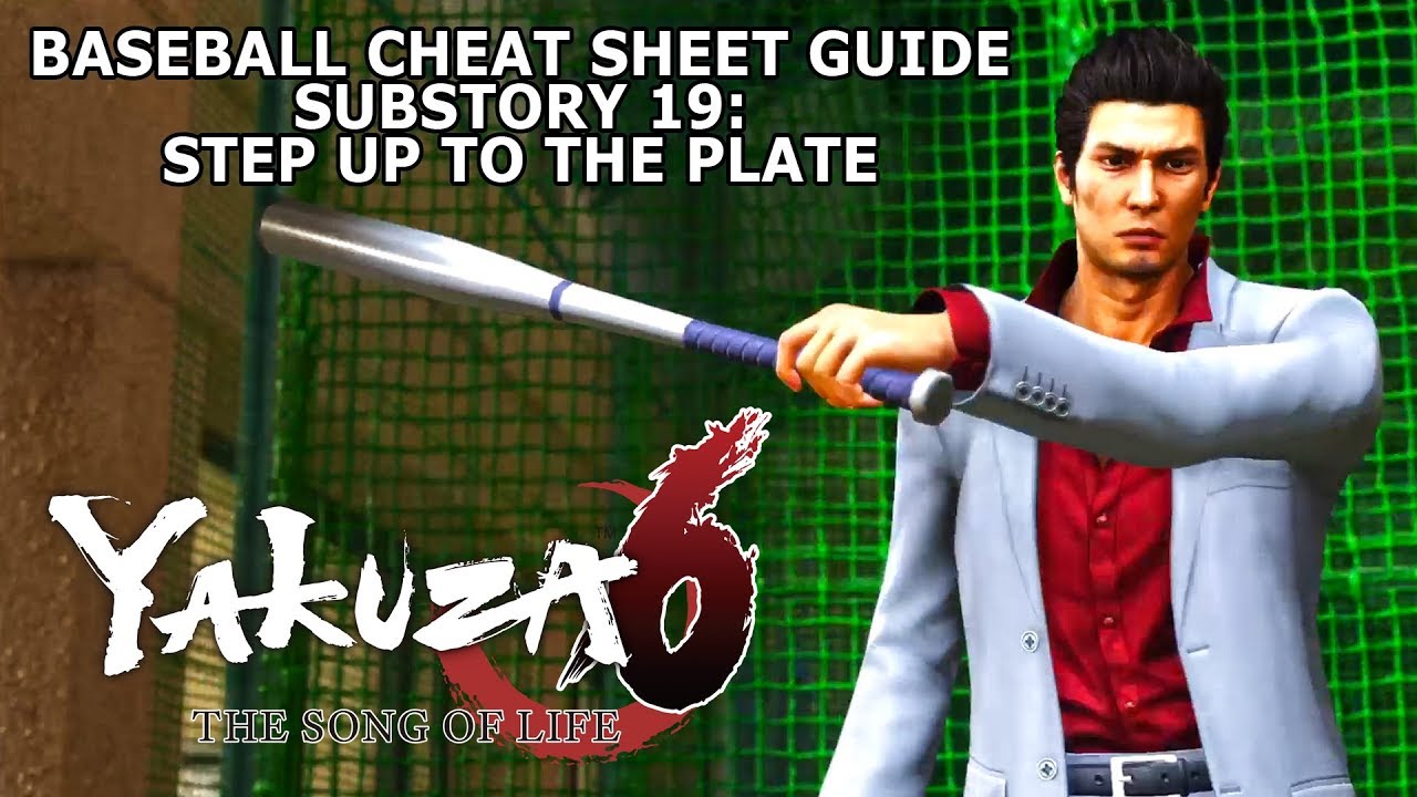 Yakuza 6 Baseball Substory 19 Guide with Cheat Sheet YouTube