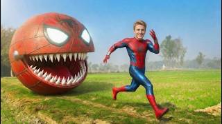 BLACK SPIDER MAN vs SPIDER-PAC-MAN In Temple Run | New chapter OF temple RUN | #spiderman #pacman screenshot 5
