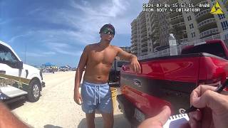 Tourist Caught Mixing A Drink on A Florida Beach.