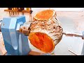 Woodturning Red Crotch 【職人技】木工旋盤で二股を削る？ رقص लकड़ी नृत्य