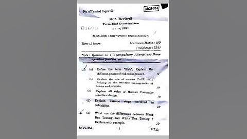 IGNOU BCA/MCA MCS-034 JUNE 2021 Questions Paper |MCA SEMESTER-3