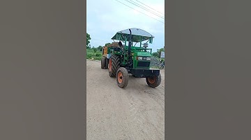 Eicher 548 tractor fully loaded with JCB 3DX machine pulling video