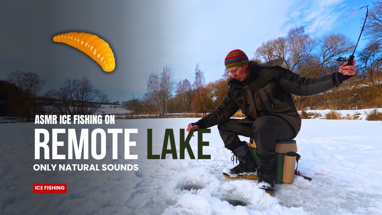 Silent Ice Fishing ASMR | Frozen Lake, Natural Sounds & Two Beautiful Fish as a Reward 