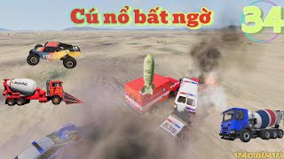 Xe ô tô cảnh sát, xe cứu thương | Vụ nổ bất ngờ | BeamNG Drive 34 screenshot 4