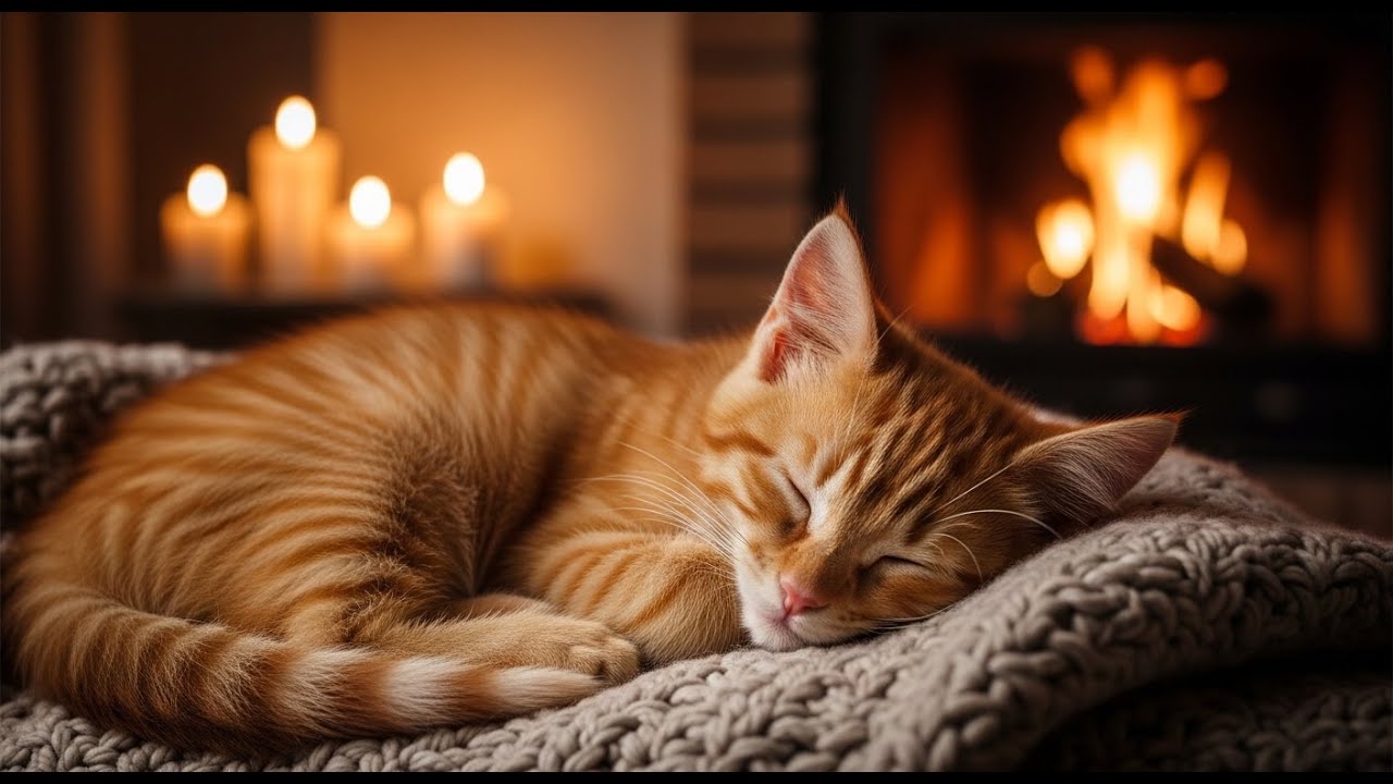Deep Sleep Music for Cats 🐾 Separation Anxiety Relief | 4K Cozy Background