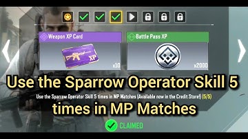 Use the Sparrow Operator Skill 5 times in MP Matches Call Of Duty Mobile Task Complete