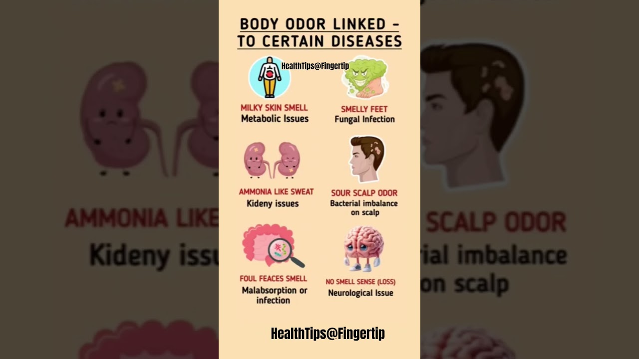 Body Odor Linked To Certain Diseases : What Your Body Smell Is Trying ato Tell You 