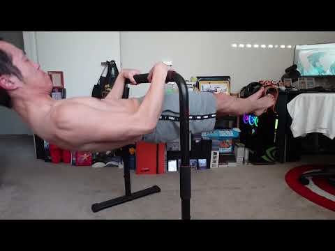 Front lever slow pull ups to touch, pull ups and controlled slow presses