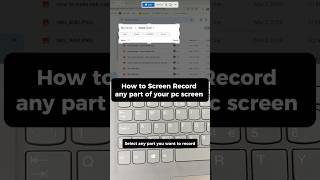 How to Screen Record ANY Part of Your PC Screen 🔥 #shorts #trending #screenrecording #windowstips