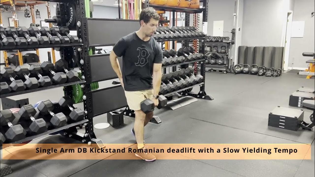 SingleArm Dumbbell Kickstand Romanian Deadlift (RDL) with Slow Yielding Tempo YouTube