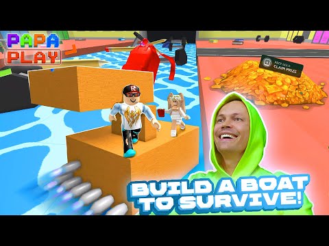 видео: 🔨 СТРОИМ ЛОДКУ в Build a Boat to Survive!