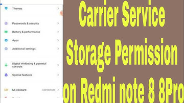 Carrier Service Storage Permission on Redmi note 8 8Pro