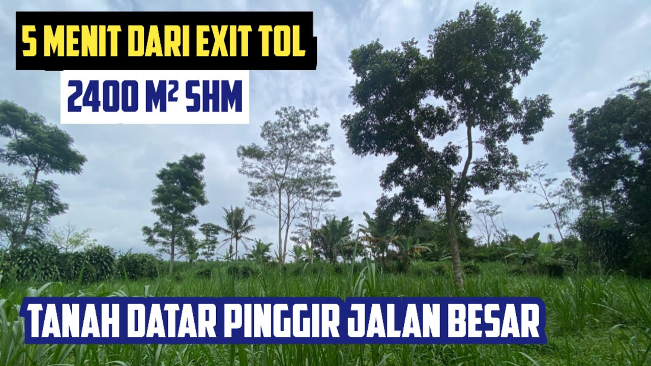 Tanah Datar Pinggir Jalan Besar Luas 2400 m2 SHM Rp 350 ribu / m² Dekat Gerbang Tol Darangdan Pwk