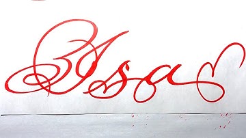 Isa Name Signature Calligraphy Status | How to write with Cut Maker  #calligraphy #cursive