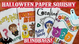 OPENING HALLOWEEN PAPER SQUISHY BLIND BAGS! FNAF, CORALINE, HARRY POTTER, AND SQUISH SURPRISES!