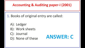 Accounting & auditing paper 2001 | Accounting & Auditing MCQs | Senior Auditor Test preparation |