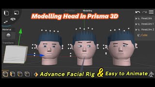 Modelling Head in Prisma 3D | Advance Facial Rig in Prisma 3D