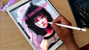 DRAWING IN PROCREATE 4.2 WITH IPAD PRO THIS DRAWING TOOK FOREVER