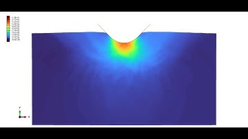 Displacement field of copper polycrystalline metal by a cylindrical indentation test
