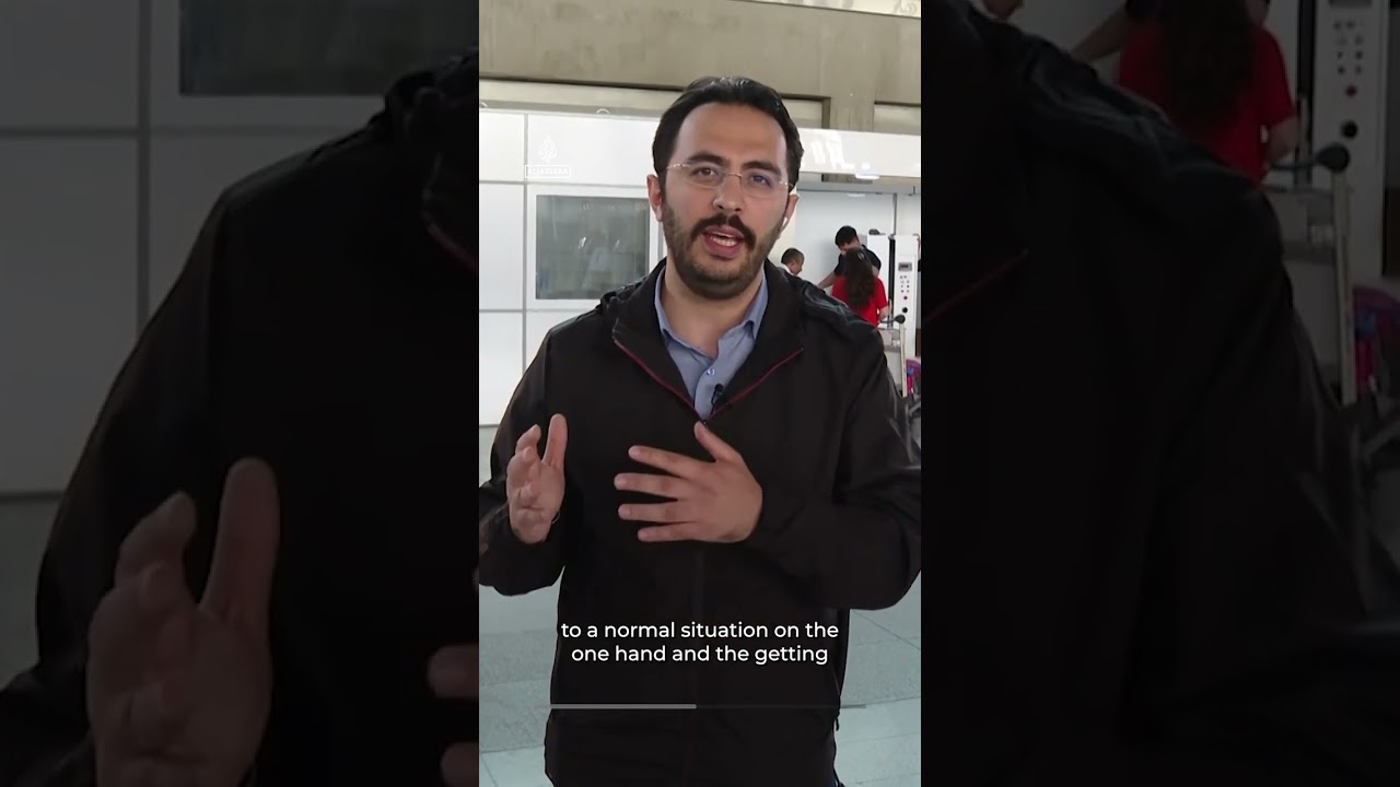 داخل مطار طهران الرئيسي مع إقلاع المزيد من الرحلات الجوية خلال فترة وقف إطلاق النار | AJ #shorts