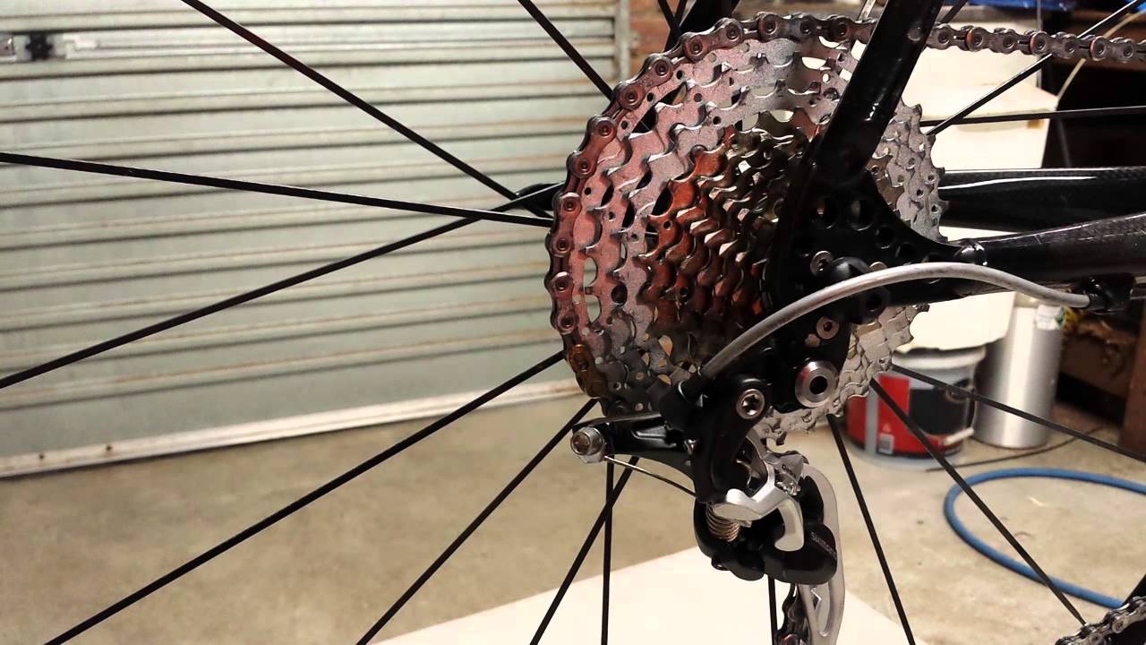 Shimano XT 9 Speed‎ M772 Rear Derailleur + Shimano SLX HG81 Cassette +  Ultegra 10 Speed Bar Shifter - YouTube