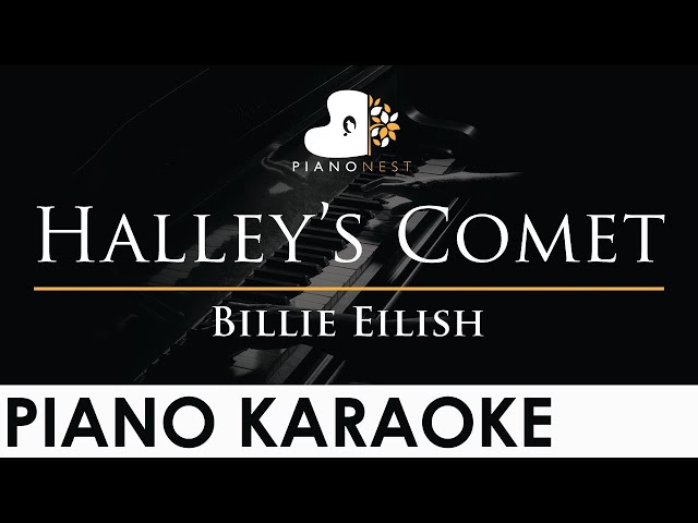 Billie Eilish - Halley's Comet - Piano Karaoke Instrumental Cover with Lyrics class=