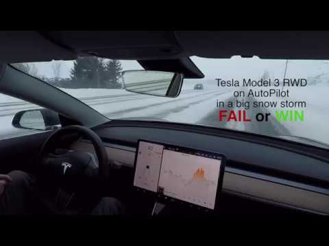 #видео | Как работает автопилот Tesla в снежную погоду? Фото.