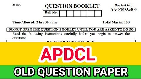 APDCL | Old Question Paper| AAO|