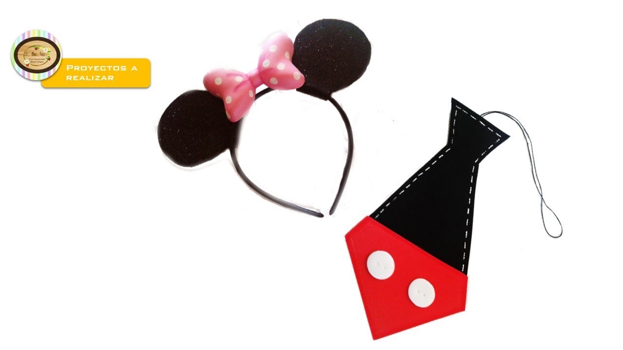 Minnie & Mickey Mause Party Aro para el cabello y Corbata - YouTube