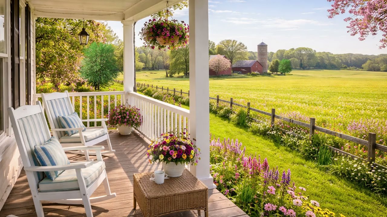 Spring Morning Ambience on a Country Porch | Birds Singing + Relaxing Nature Sounds