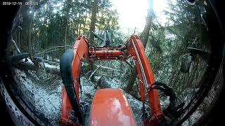 Kubota Tractor M7060, M4072 Torq Locker Clear forest path; Waldweg räumen; Liberare strada forestale