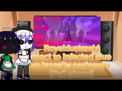 Royaldustmaids react to infected clue vs insanity sociopath [full phase] Gacha Club 