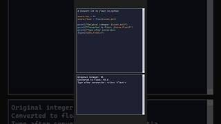 Convert Int to float in python (type casting) #typecasting #python #coding #pycode #pydev #pyside