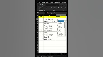 Trim formula in Excel | trim formula kaise use Karen #exceltricks #excelformula #shorts